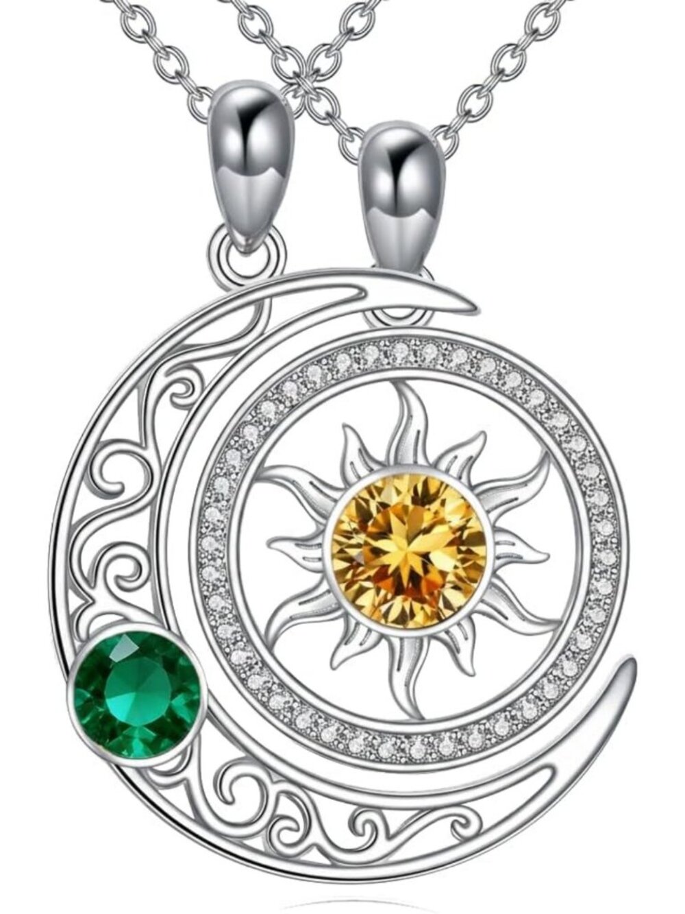 Matching Sun and Moon Couples Necklace Set - Perfect Anniversary & Birthday Gift